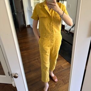Madewell yellow coverall jumpsuit